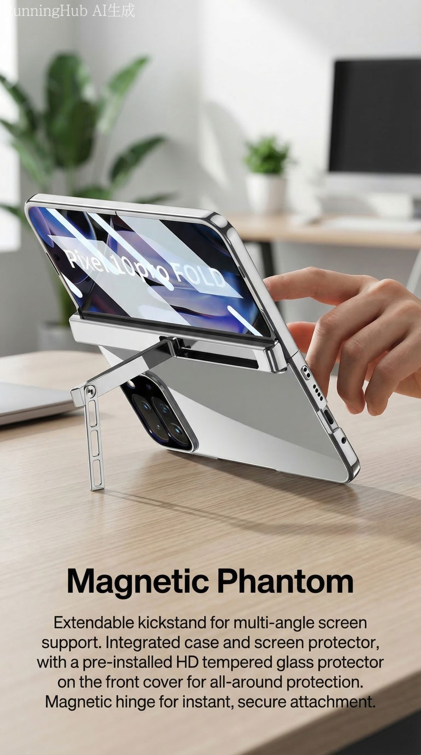 Google Pixel 10 Pro Fold Magnetic Phantom Series Case & Screen Protector Bundle