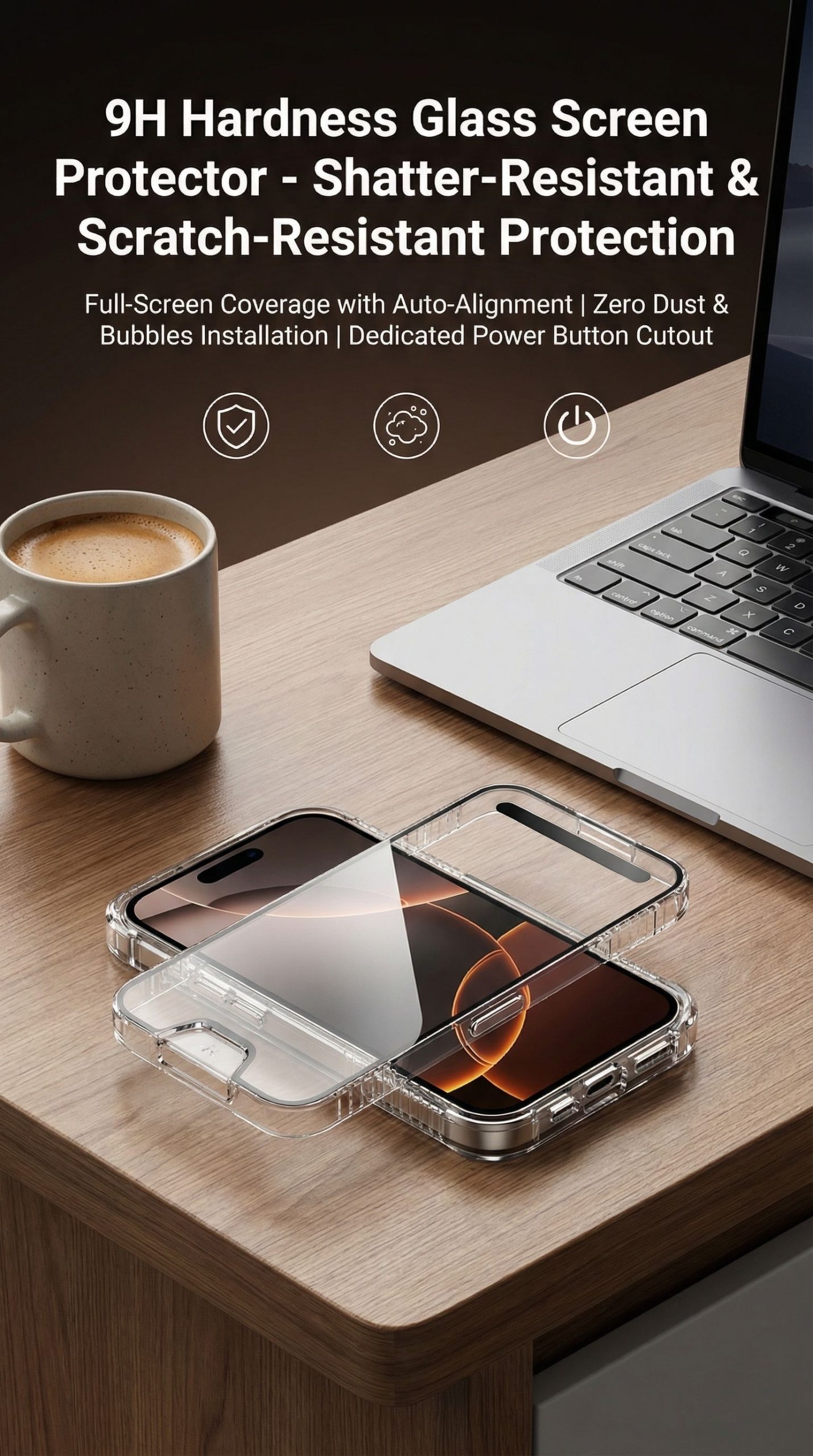 Auto-Align Tempered Glass Screen Protector