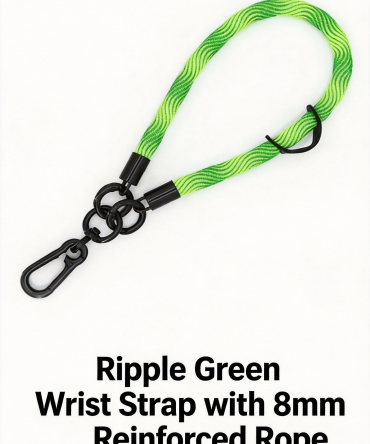Short Cross-Body Retractable Phone Lanyard - Bonus Silicone Cable Ties-Green
