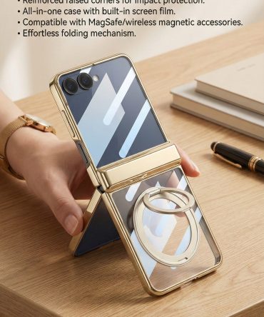 Magnetic Rotating Kickstand Case for SM-Flip7 | Phantom Series with Hinge Protection for Business