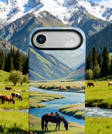 3 in 1 PBT + TPU Overmolding Magnetic Creative Design Phone Case-horse
