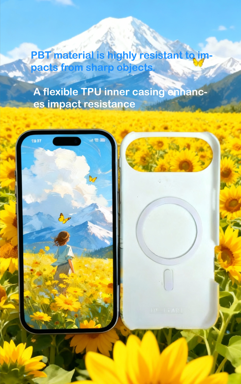 3 in 1 PBT + TPU Overmolding Magnetic Creative Design Phone Case-girl