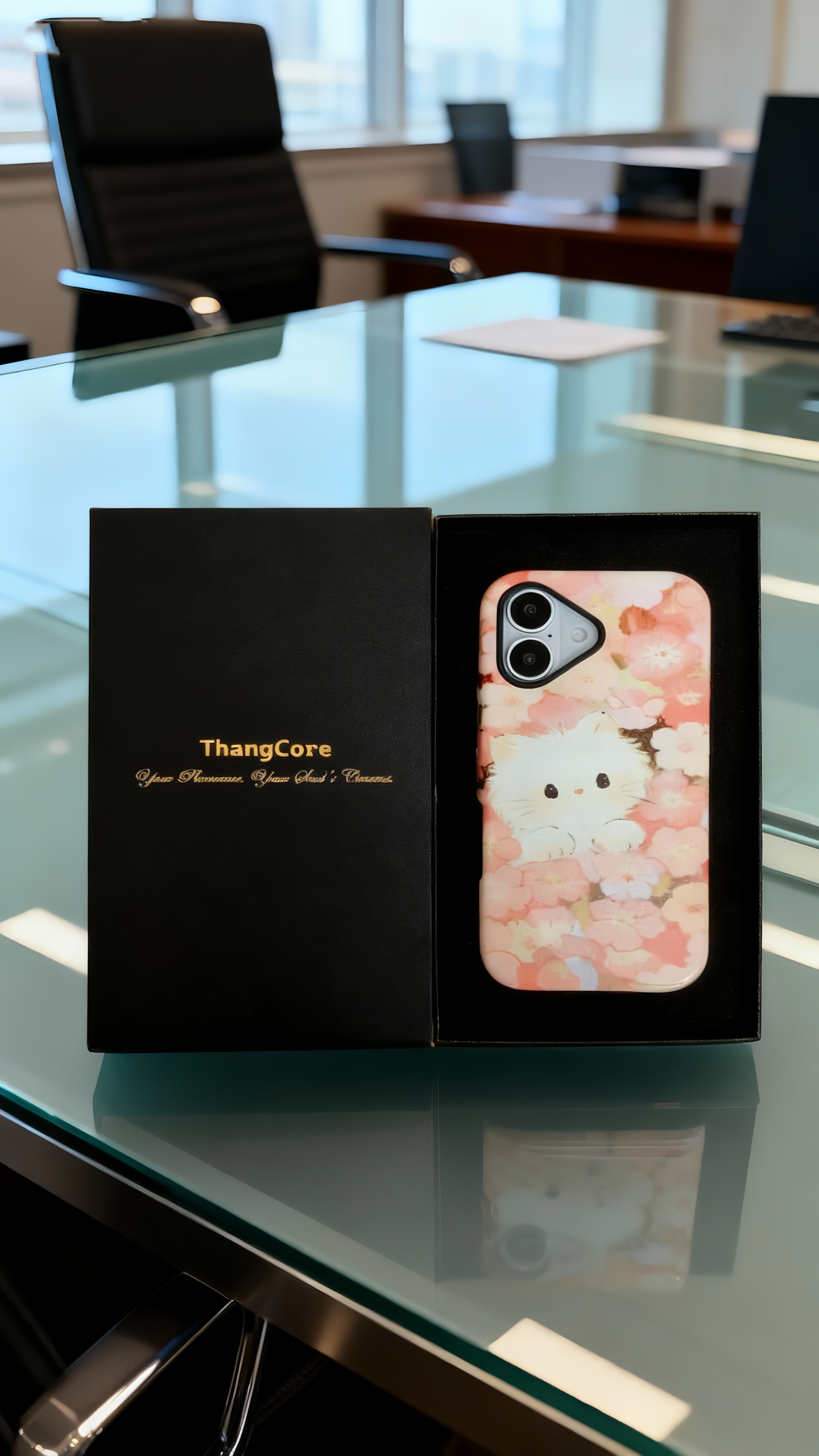 3 in 1 PBT + TPU Overmolding Magnetic Creative Design Phone Case-cat - Image 2