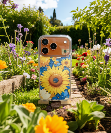 3 in 1 TPU + PC Overmolding Magnetic Creative Design Phonecase-Sunflower